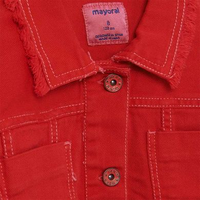 Куртка джинсова для дівчинки укорочена червона Mayoral, 8 років, Дівчинка, Весна/Літо/Осінь