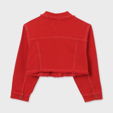 Куртка джинсова для дівчинки укорочена червона Mayoral, 8 років, Дівчинка, Весна/Літо/Осінь