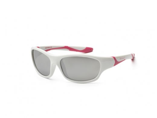 Сонцезахисні окуляри білі з рожевими вставками KOOLSUN серії SPORT, від 6 до 12-ти років, Дівчинка