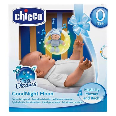 Игрушка музыкальная на кроватку Chicco Good Night Moon, от рождения, Мальчик, Хлопок