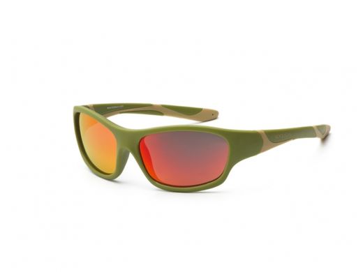 Солнцезащитные очки детские цвета хаки KOOLSUN серии SPORT, от 3 до 8-ми лет, Унисекс